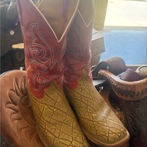 Horsepower Red and Cream Cowboy Boots
